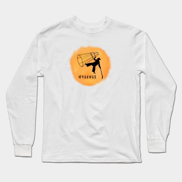 Myanmar Sunset Long Sleeve T-Shirt by pepques